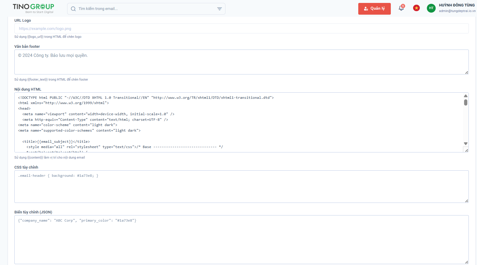 Tạo và sử dụng Mẫu Email (Email Templates)