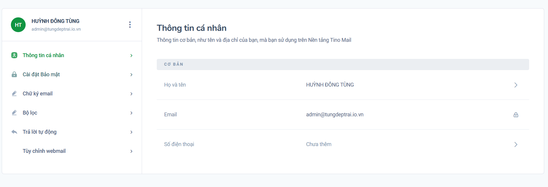 Thông tin cá nhân