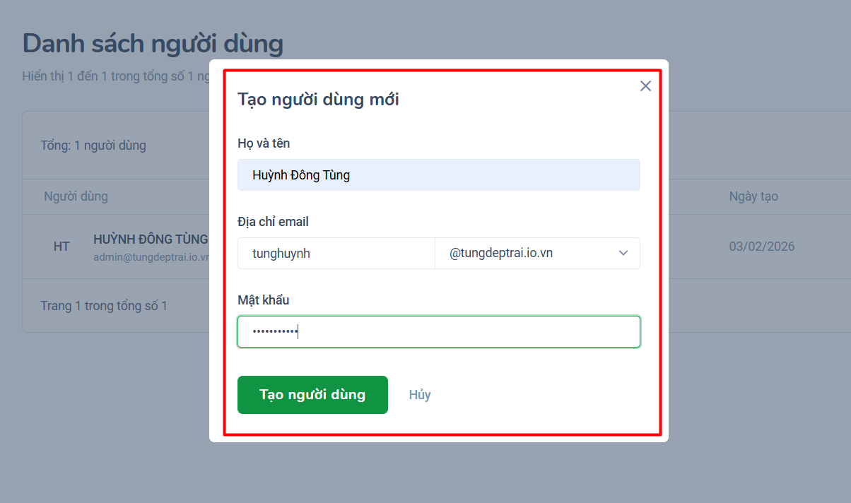 Thêm người dùng mới
