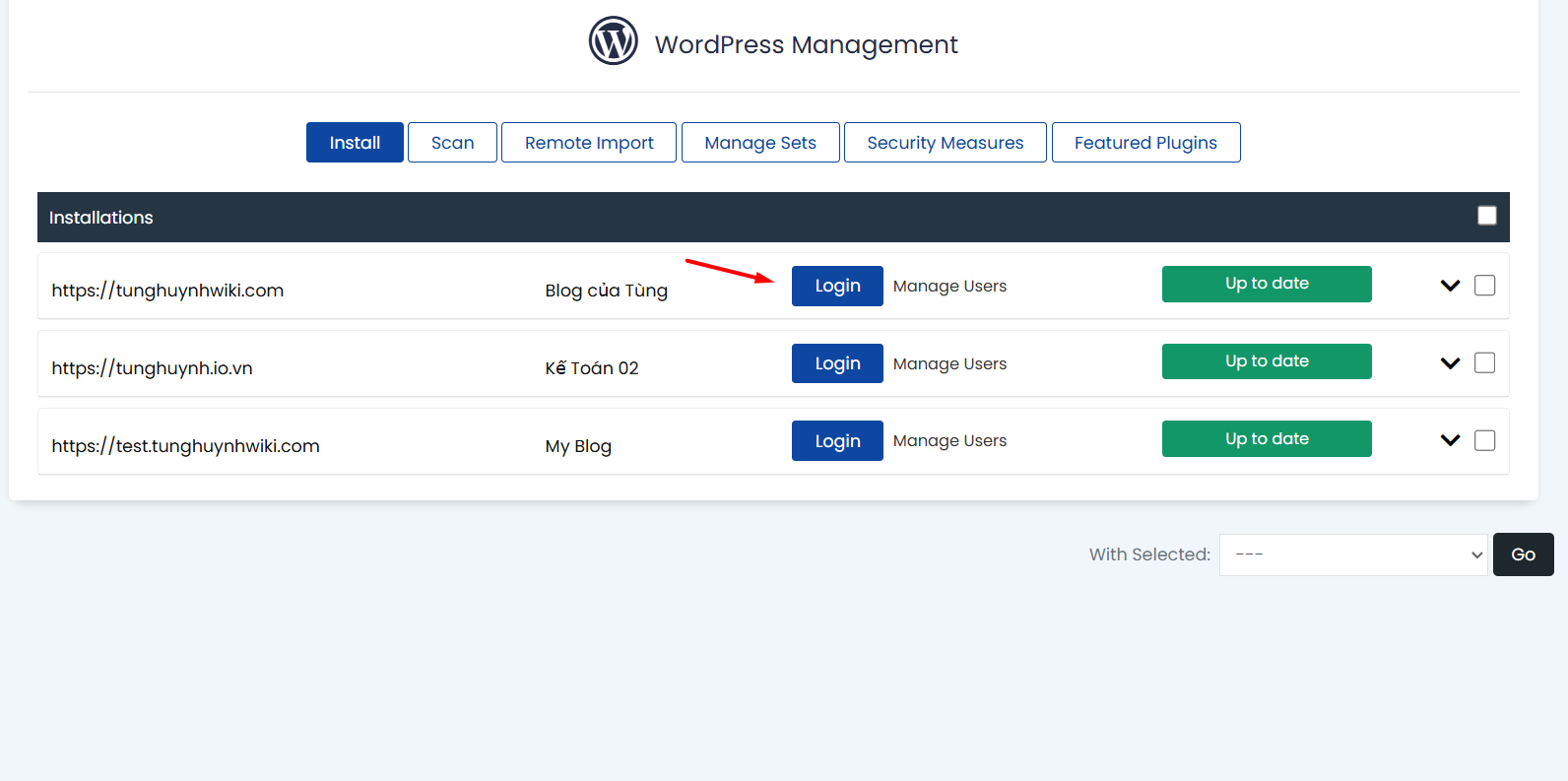 Reset mật khẩu người dùng WordPress trong Dashboard