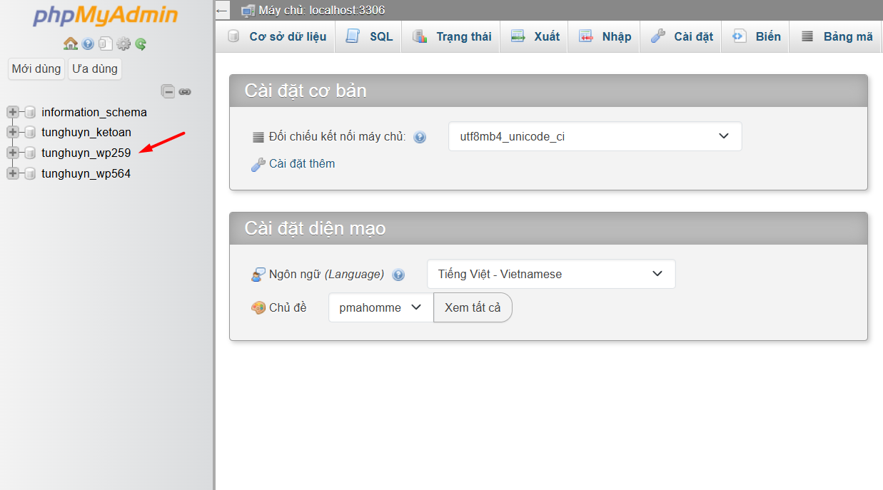 Reset mật khẩu người dùng WordPress trong phpMyAdmin