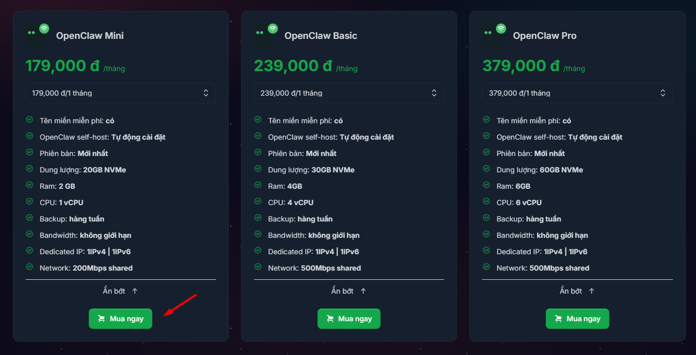 Đăng ký VPS OpenClaw