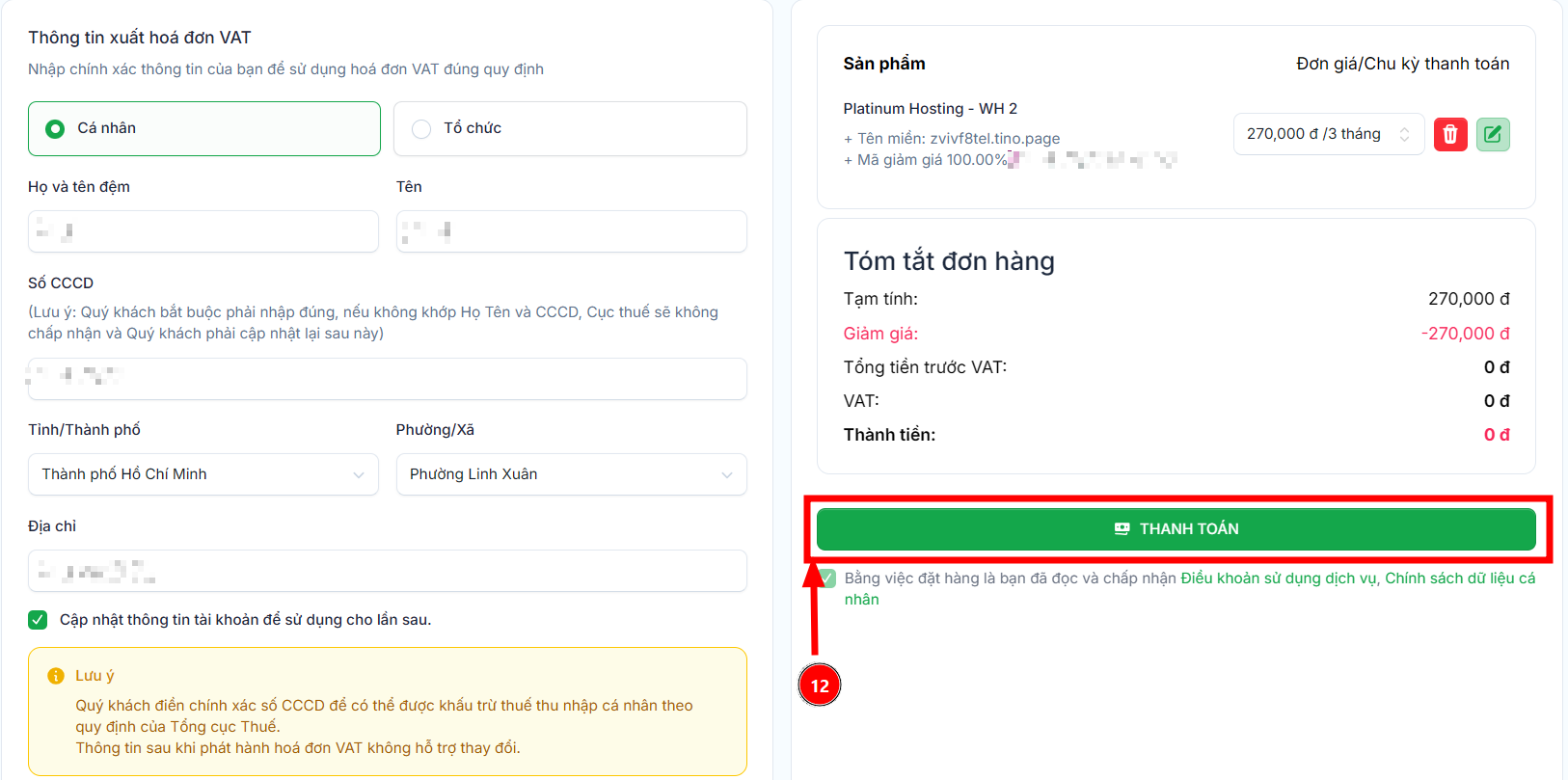 Các bước đăng ký hosting miễn phí