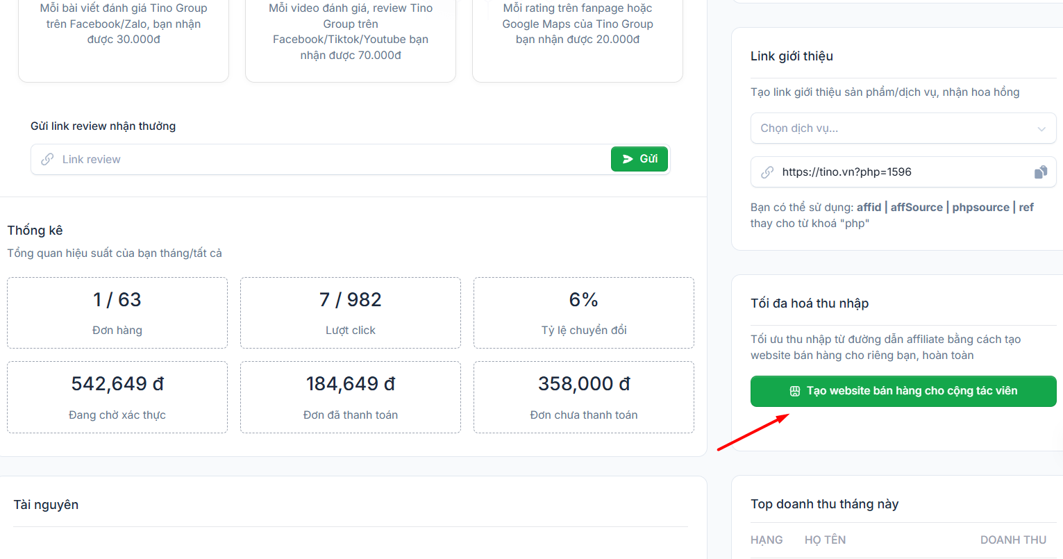 Bắt đầu tạo website bán hàng