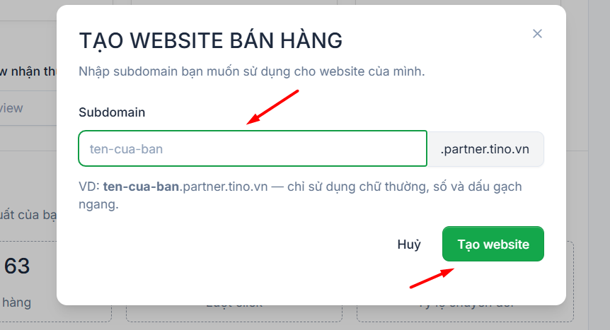 Thiết lập Subdomain