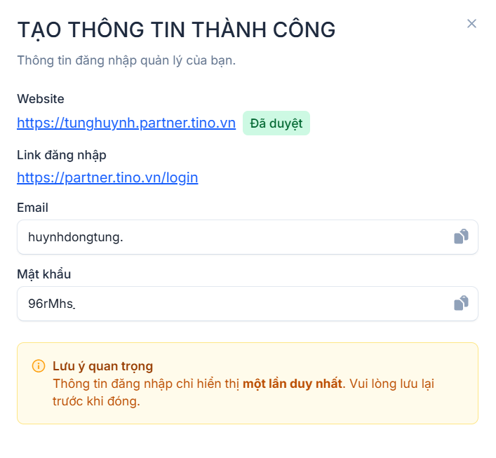 Lưu trữ thông tin đăng nhập quản trị
