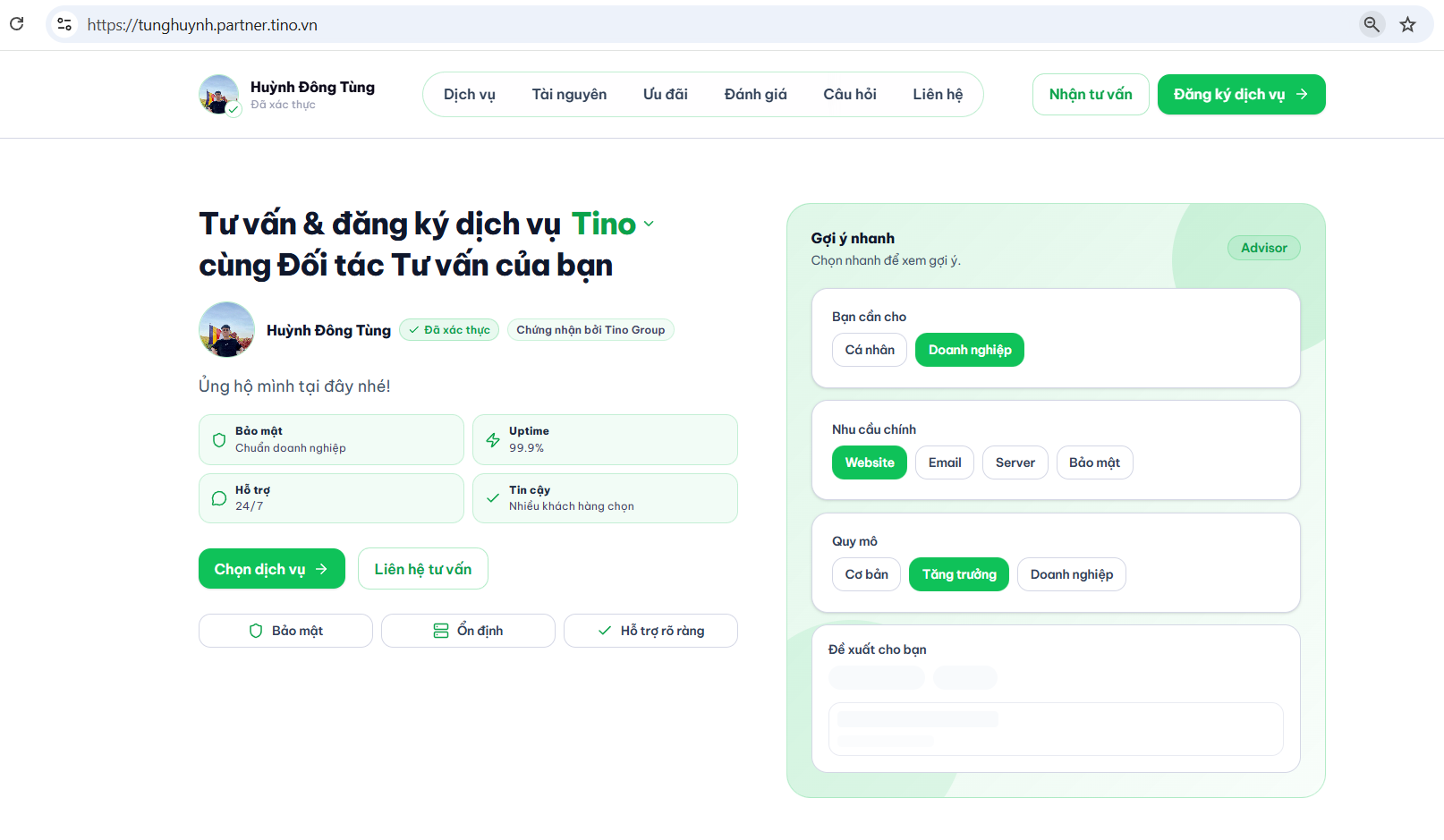 Trải nghiệm và chia sẻ trang web hoàn chỉnh