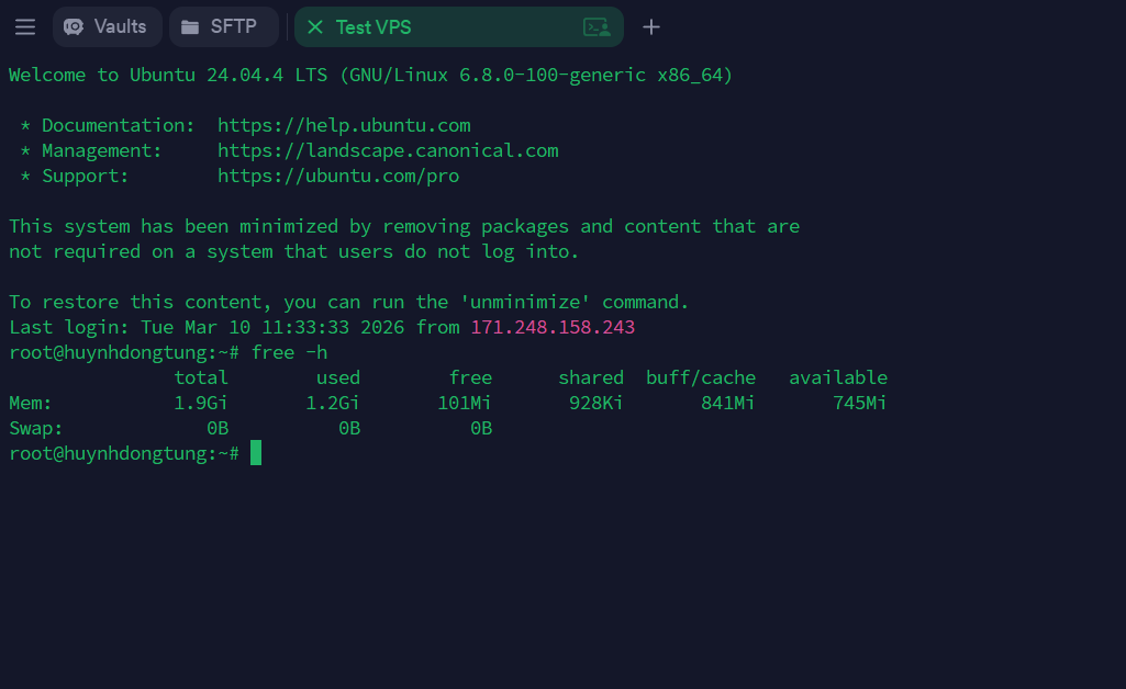 Các bước sử dụng Terminus kết nối SSH tới VPS