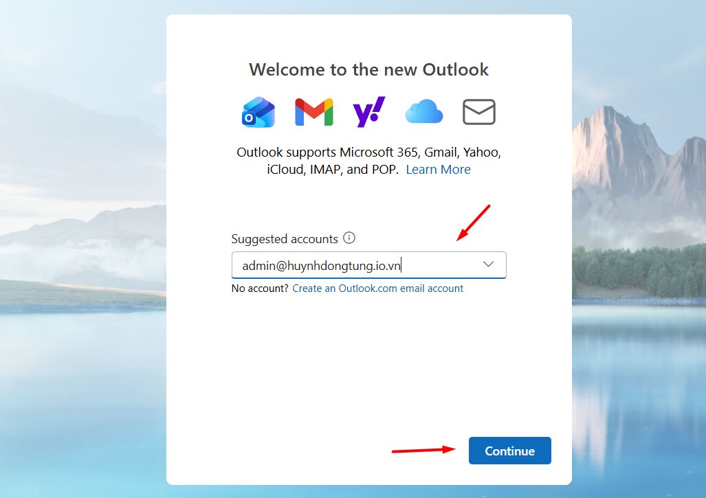 Nhập địa chỉ email vào Outlook
