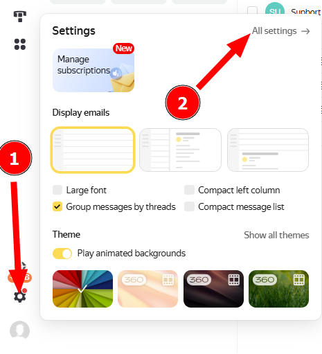 Hướng dẫn chuyển dữ liệu mail từ Yandex sang TinoMail 1 Bật IMAP trên Yandex