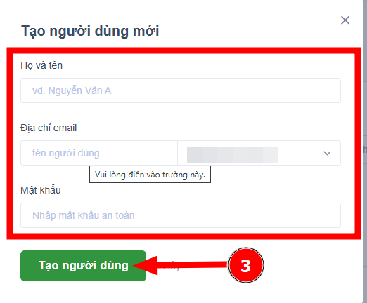 Hướng dẫn chuyển dữ liệu mail từ Yandex sang TinoMail 4 Tạo tài khoản Mail trên TinoMail