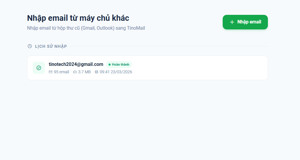 Đồng bộ email từ Gmail sang TinoMail 