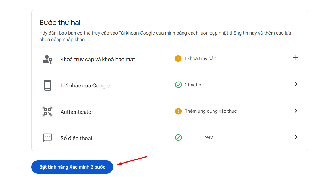 Tạo mật khẩu ứng dụng cho tài khoản Google