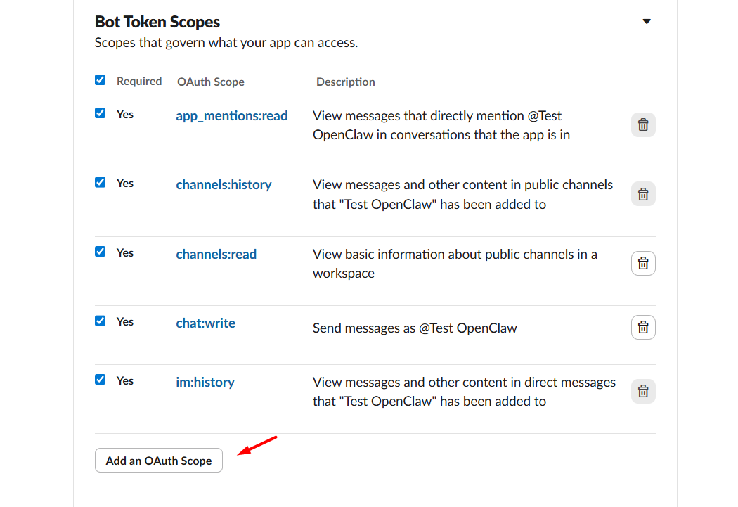 Thiết lập quyền truy cập cho ứng dụng