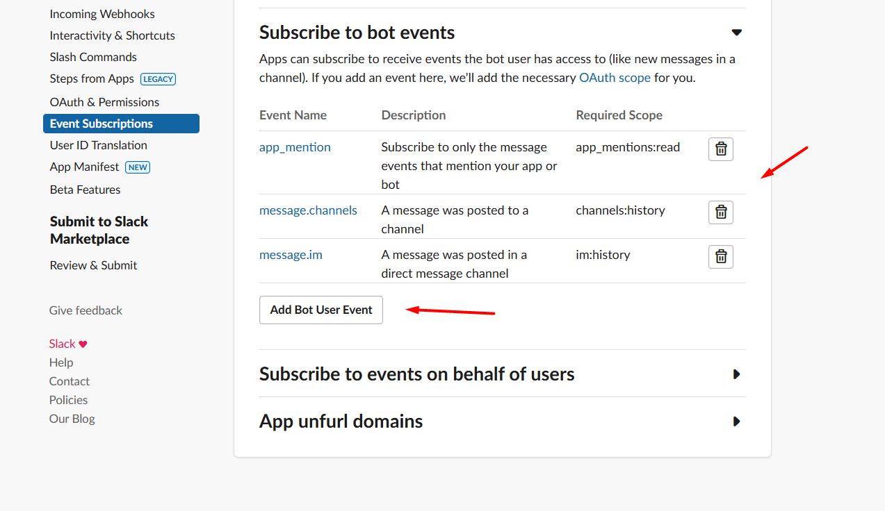 Cấu hình nhận diện sự kiện và hiển thị khung chat