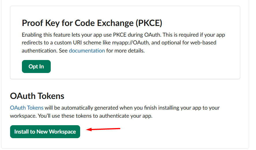 Lấy mã Bot User OAuth Token