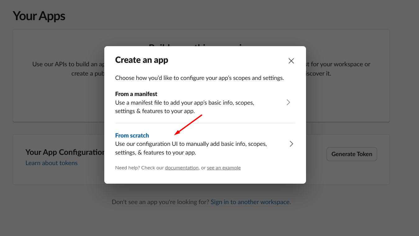 Khởi tạo ứng dụng trên Slack API