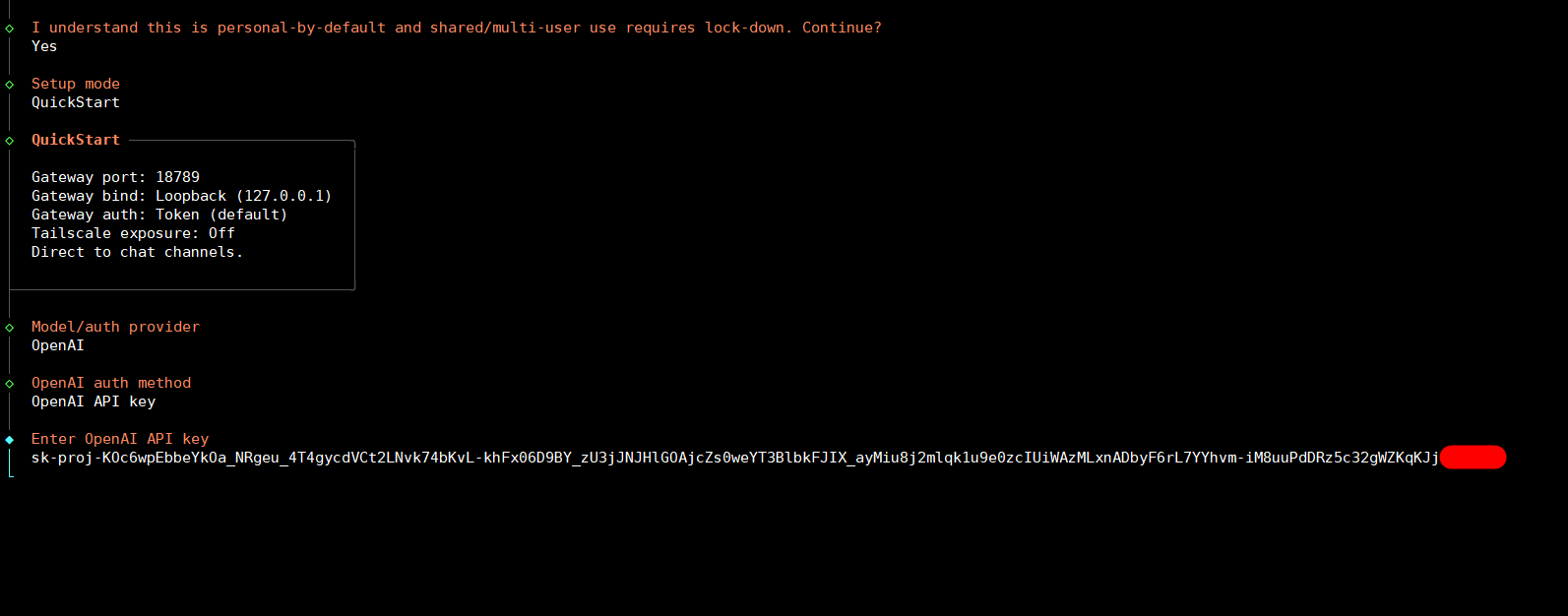 Hướng dẫn cài đặt OpenClaw trên VPS bằng Docker 11 Bước 3: Cấu hình thông tin xác thực AI