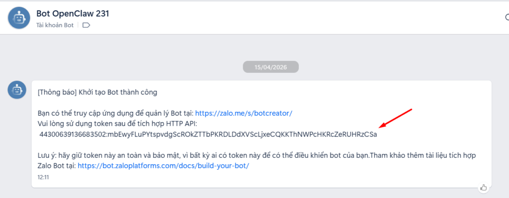 Hướng dẫn kết nối Zalo bot với OpenClaw trên VPS OpenClaw Tino 1