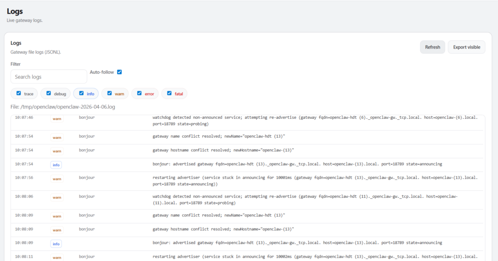 Logs — Nhật ký ghi lại mọi hành động của Agent