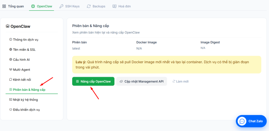 Kết nối trên VPS OpenClaw của Tino
