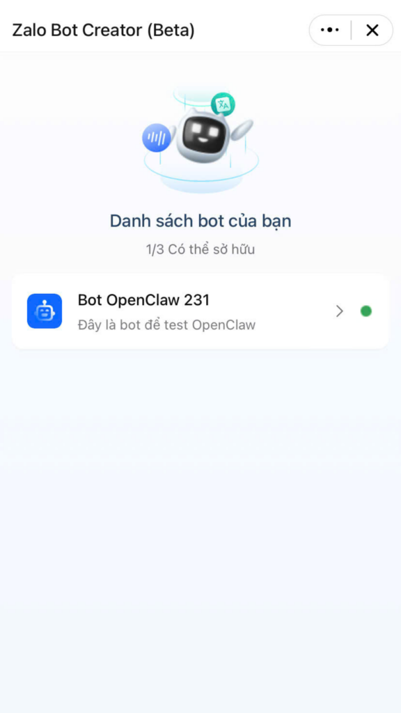 Cách tạo bot Zalo và lấy API Token