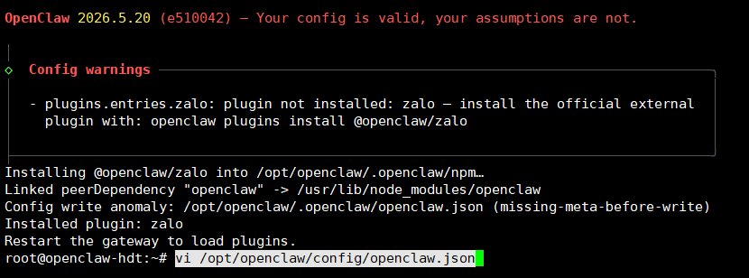 Kết nối Zalo với OpenClaw trên VPS OpenClaw Tino
