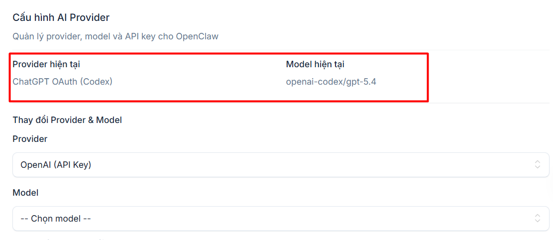 Hướng dẫn kết nối Codex (ChatGPT OAuth) với OpenClaw 11 Kết nối trên VPS OpenClaw của Tino