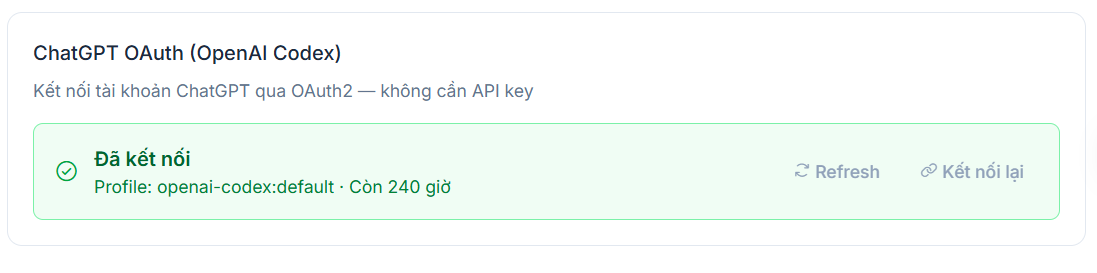 Hướng dẫn kết nối Codex (ChatGPT OAuth) với OpenClaw 10 Kết nối trên VPS OpenClaw của Tino