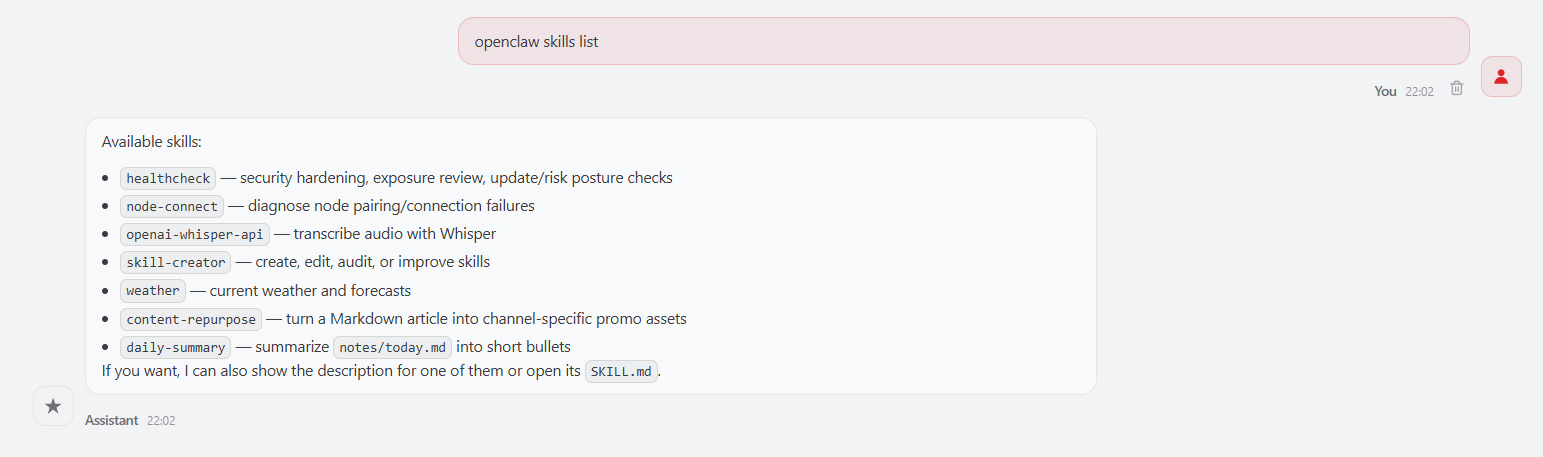 Hướng dẫn tạo Custom Skills cho OpenClaw ngay trên OpenClaw (không code) 5 Hướng dẫn tạo Custom Skills cho OpenClaw ngay trên OpenClaw (không code) 4