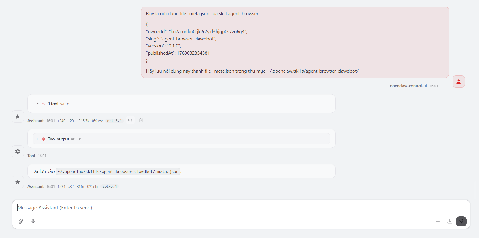 Gửi nội dung file _meta.json