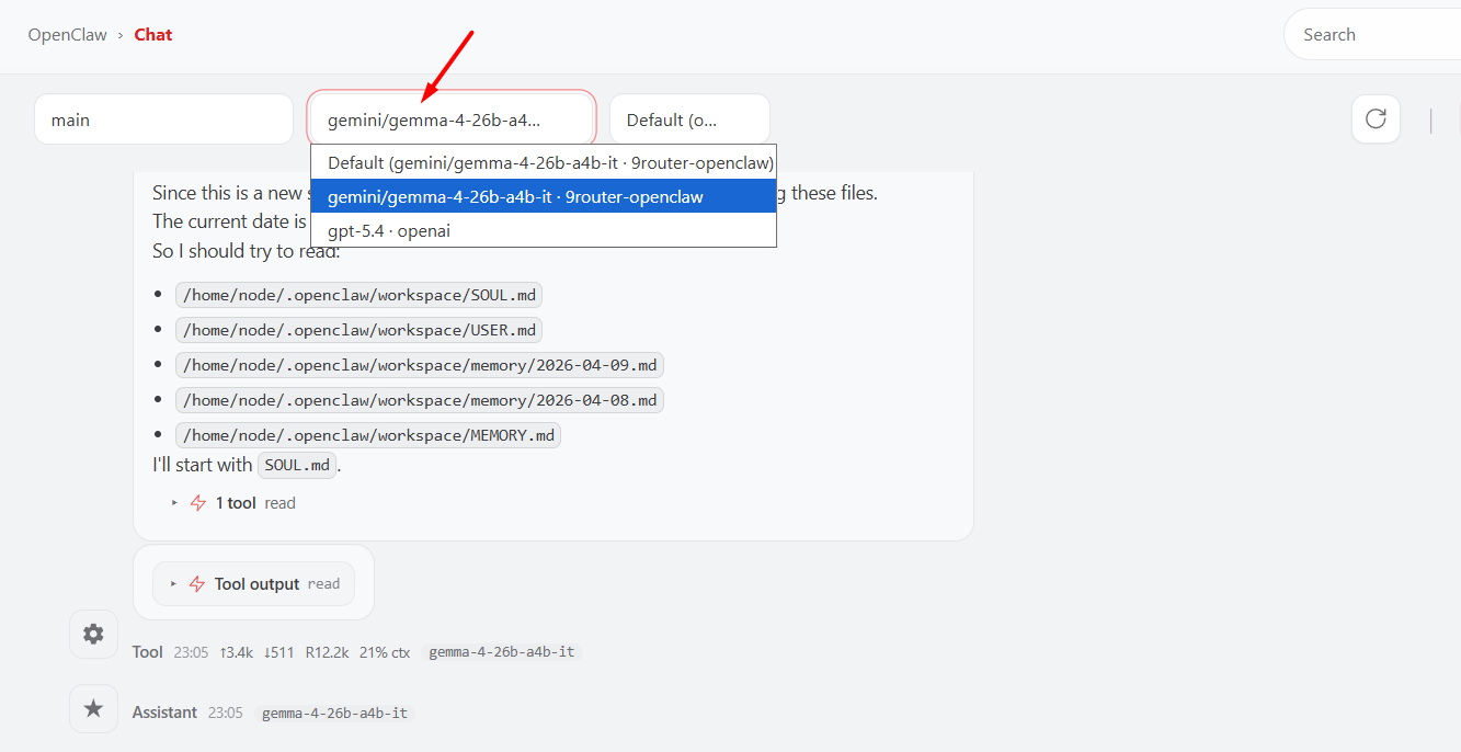 Tùy chỉnh tham số trên giao diện Web Control OpenClaw