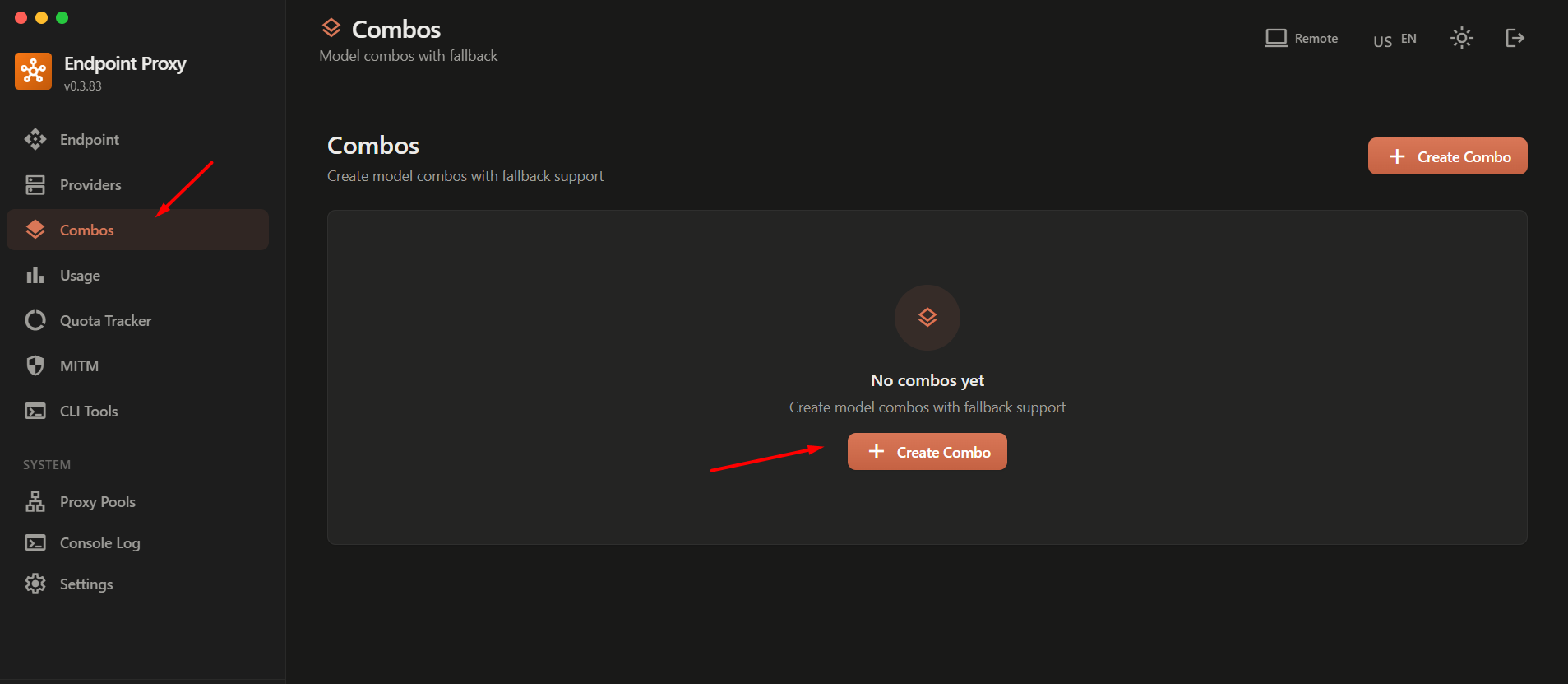 Khởi tạo nhóm Combo mới