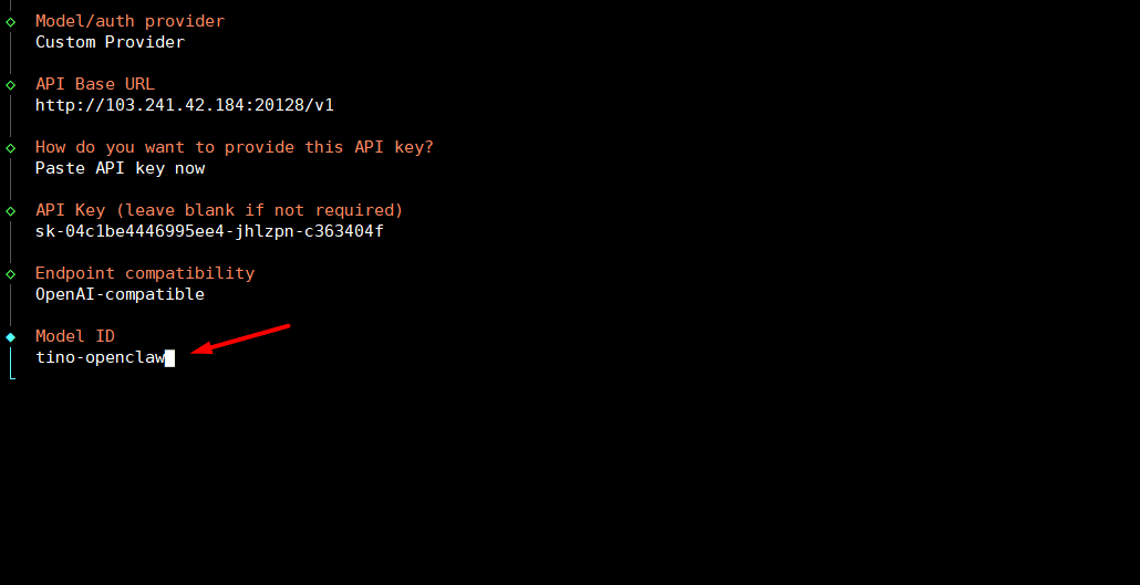 Khai báo Combo trên giao diện lệnh OpenClaw
