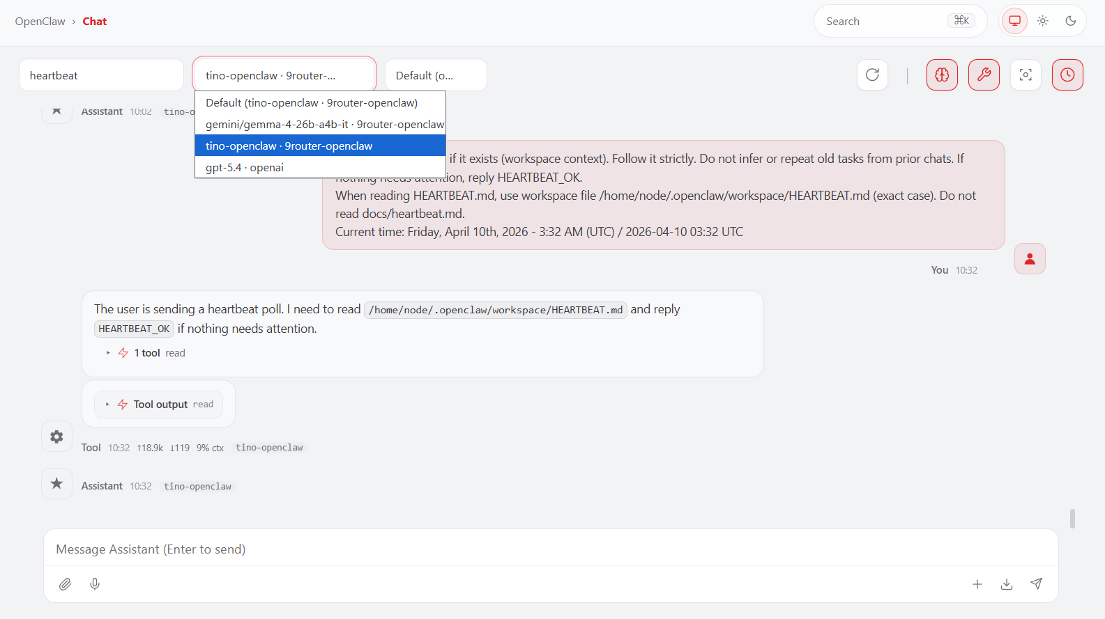 Khai báo Combo trên giao diện lệnh OpenClaw