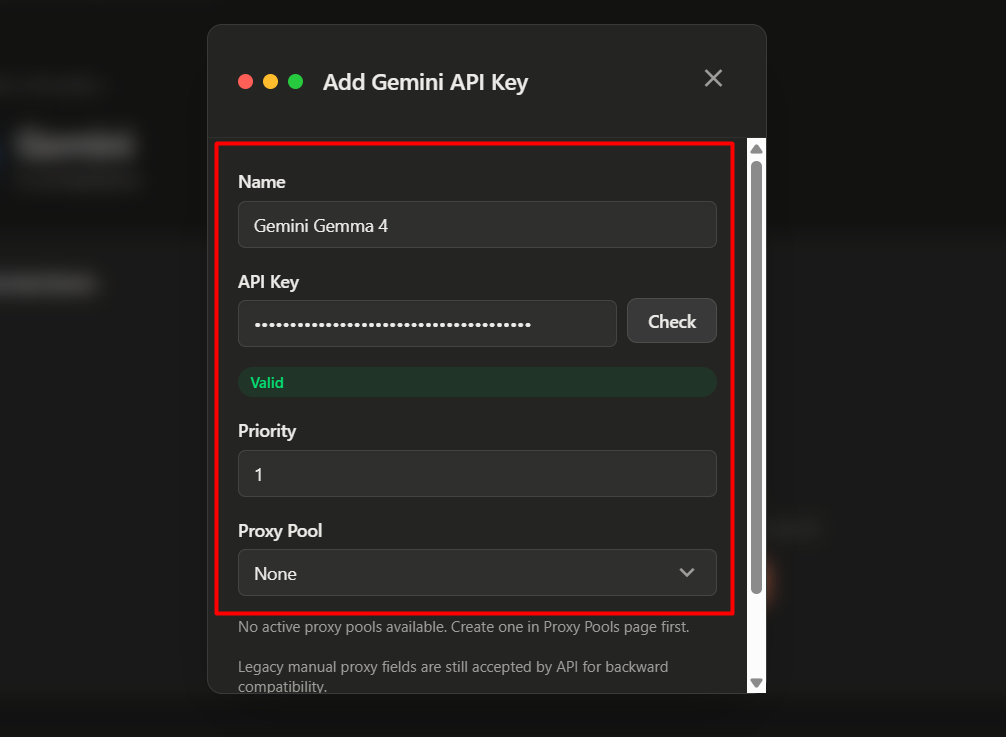 Tích hợp mô hình Gemini Gemma 4 vào 9Router