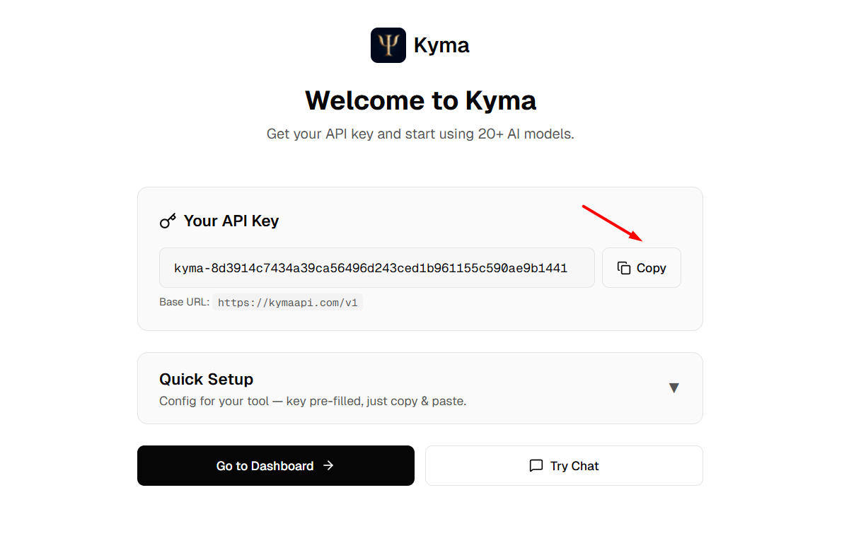 Lấy API Key từ Kyma API