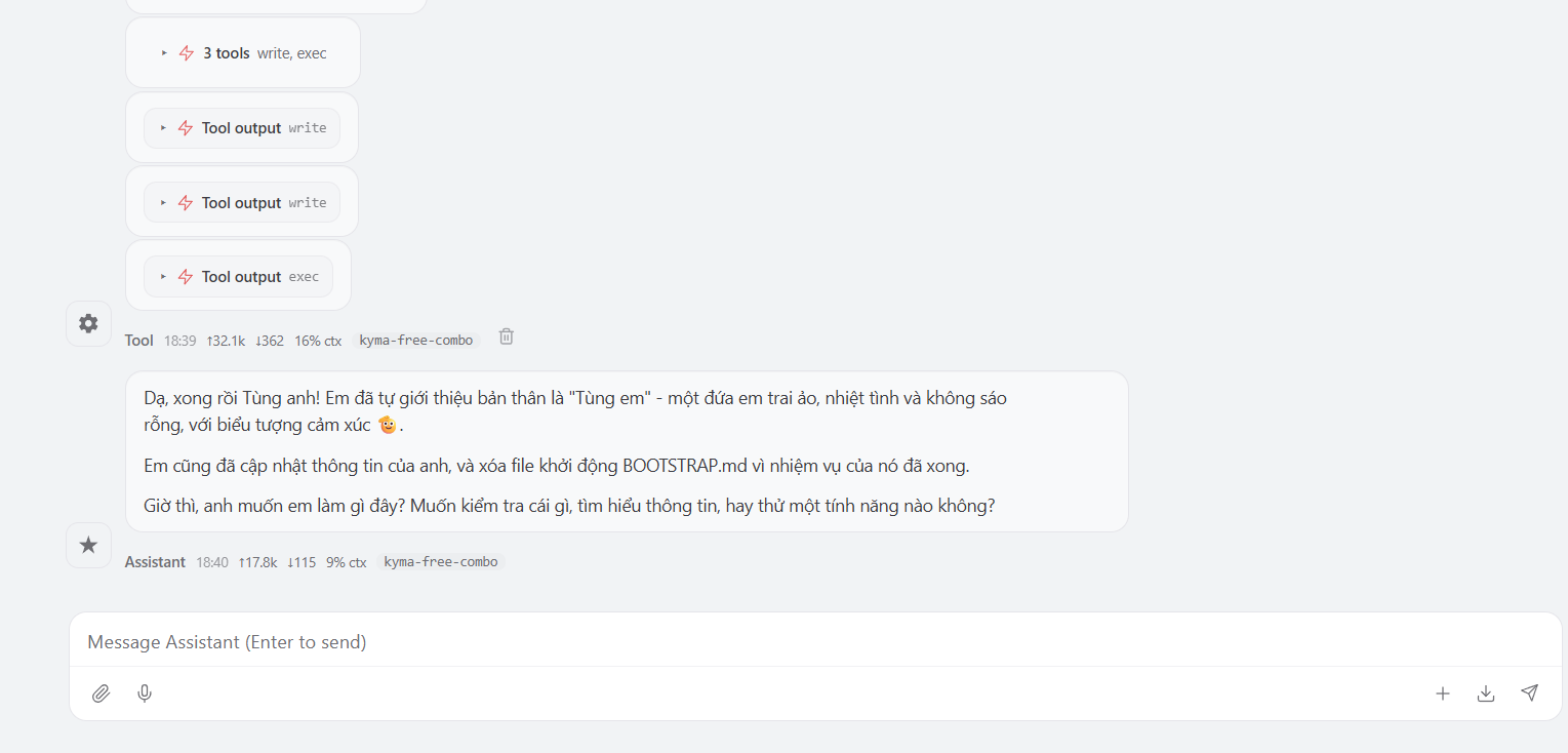 Chọn model Combo để bắt đầu chat