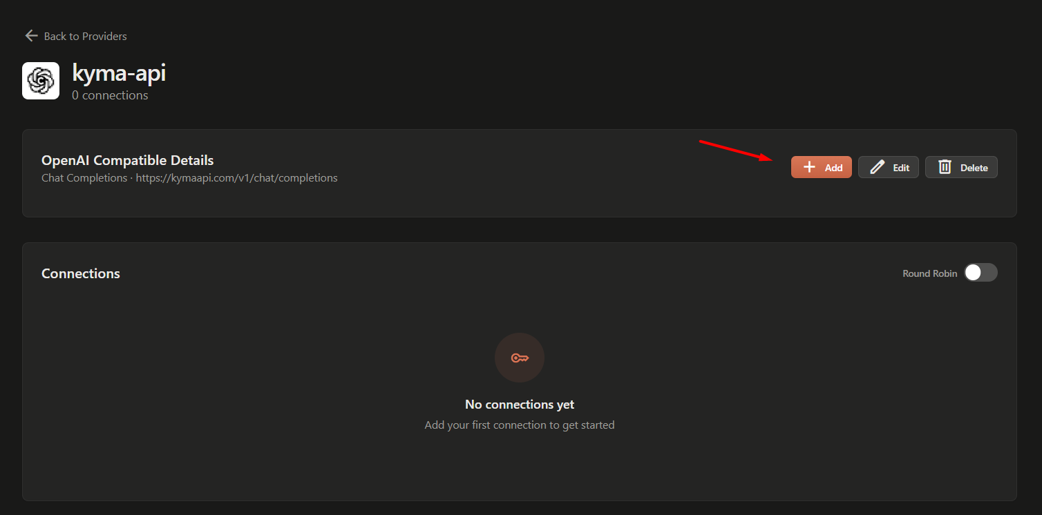 Thêm Kyma API làm Provider trên 9Router