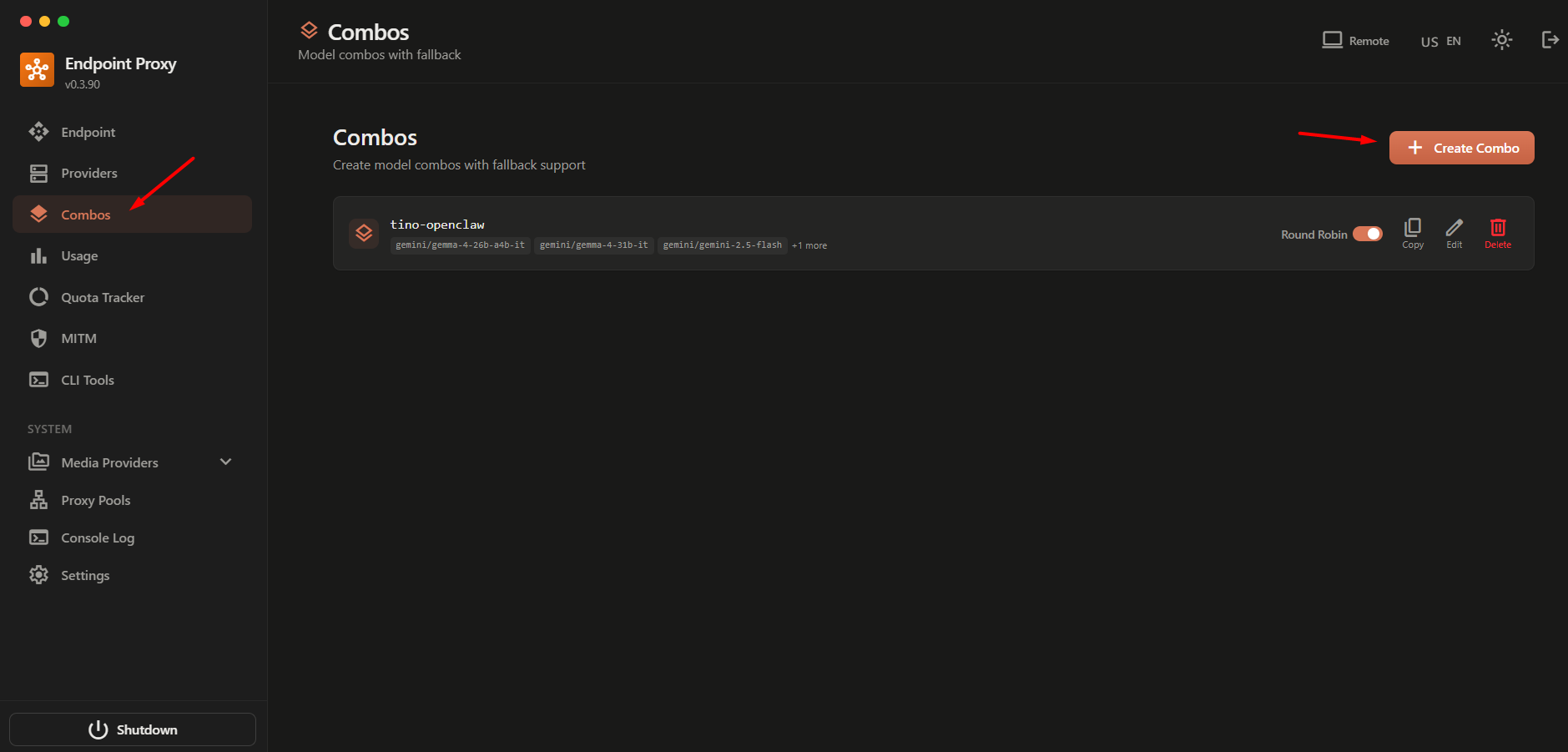 Tạo nhóm Combo mới
