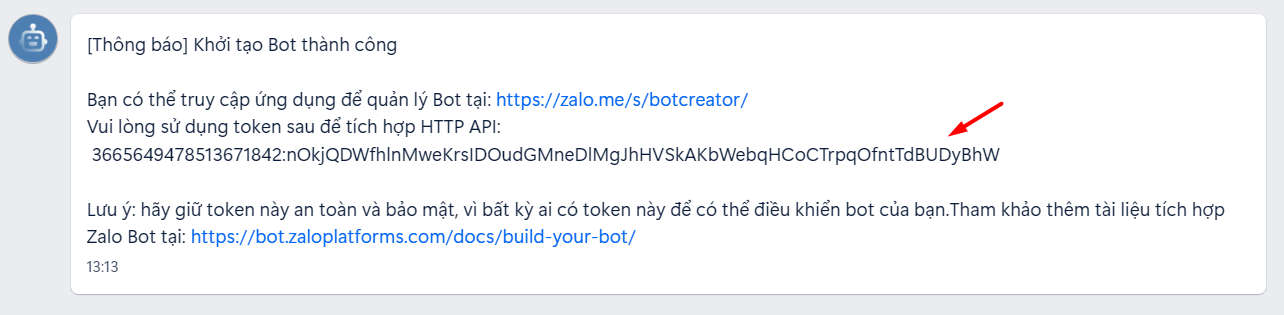 Hướng dẫn kết nối Zalo với OpenClaw qua Bot API chi tiết A-Z 5 Lấy API Token