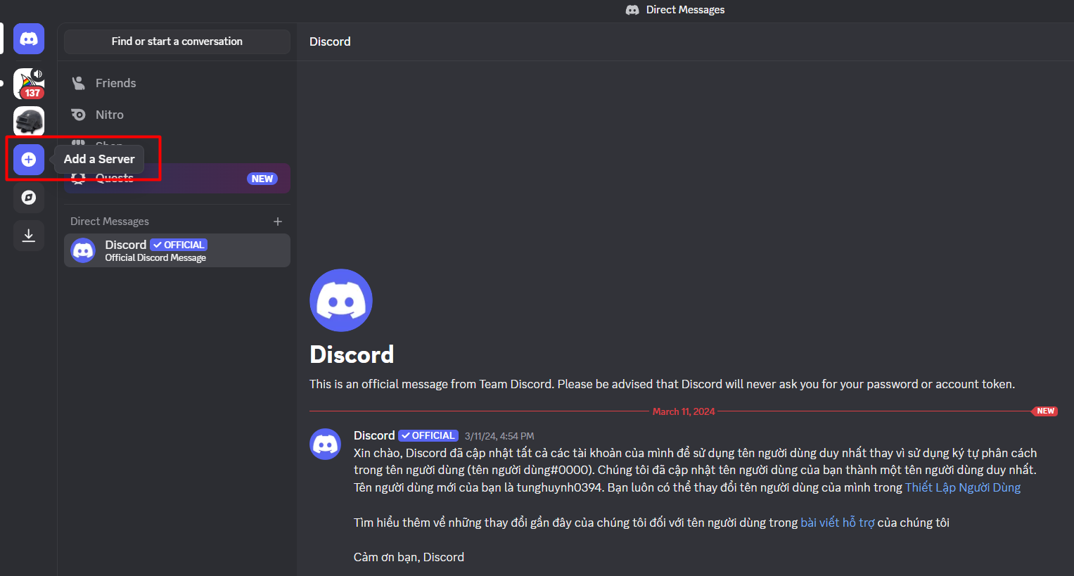 Tạo server trên Discord 