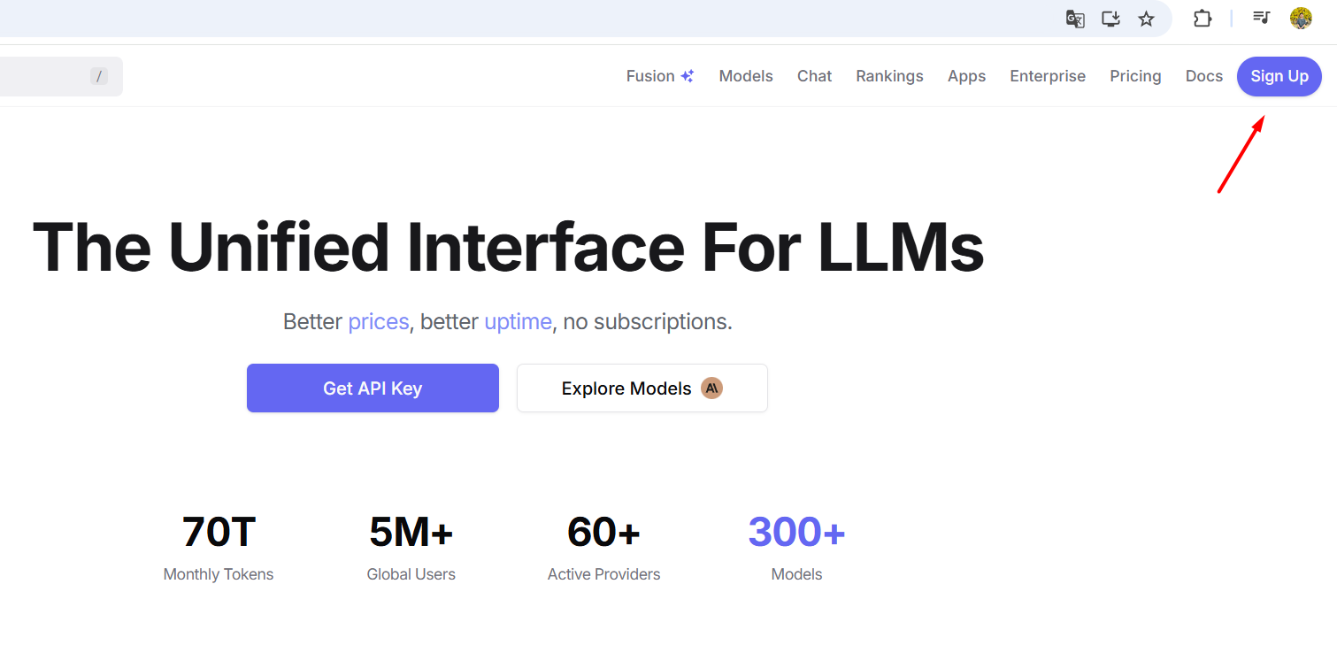 Cách lấy API Key của OpenRouter