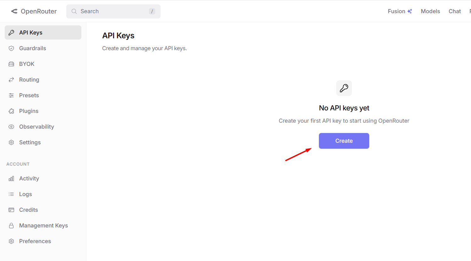 Cách lấy API Key của OpenRouter