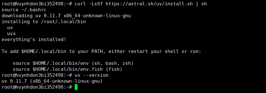 Bước 2 — Cài Python và trình quản lý môi trường