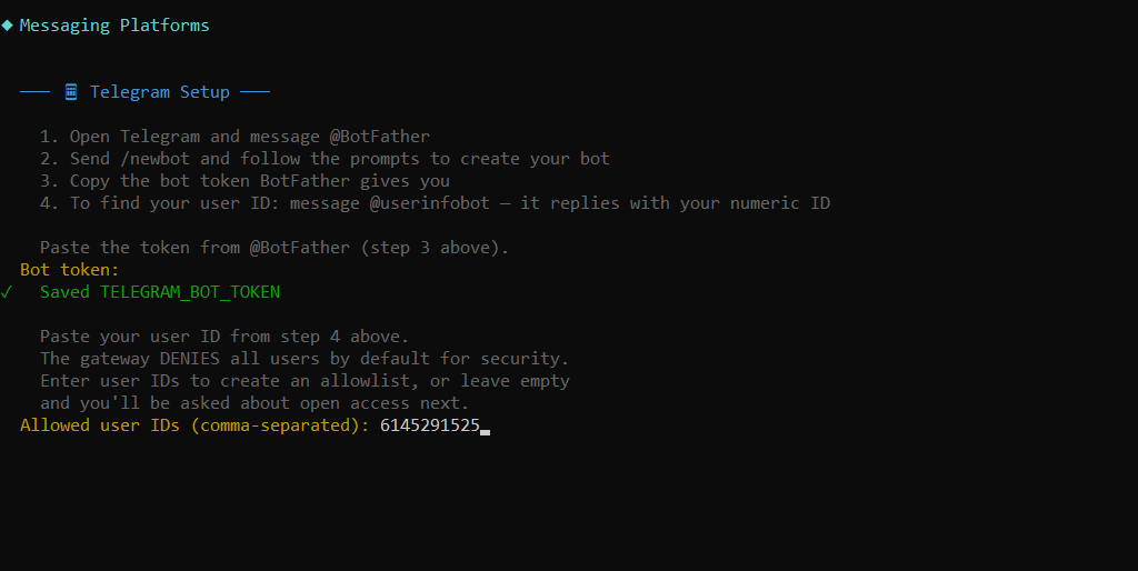 Bước 5 — Kết nối nền tảng tin nhắn (Messaging Platforms)