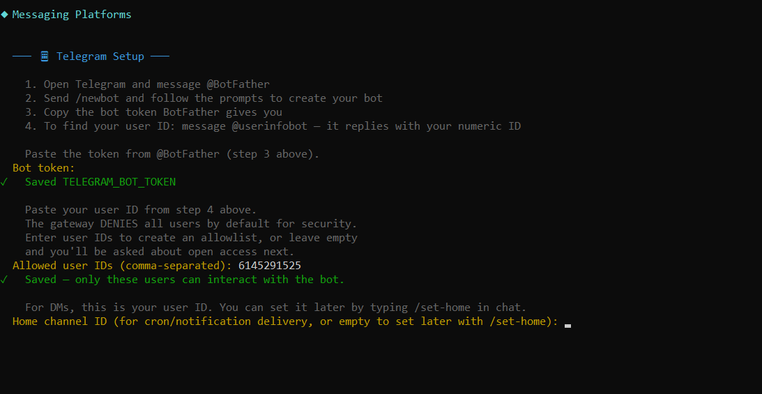 Bước 5 — Kết nối nền tảng tin nhắn (Messaging Platforms)