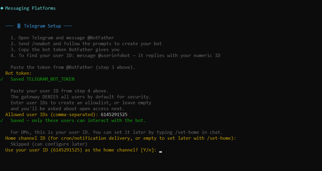 Bước 5 — Kết nối nền tảng tin nhắn (Messaging Platforms)