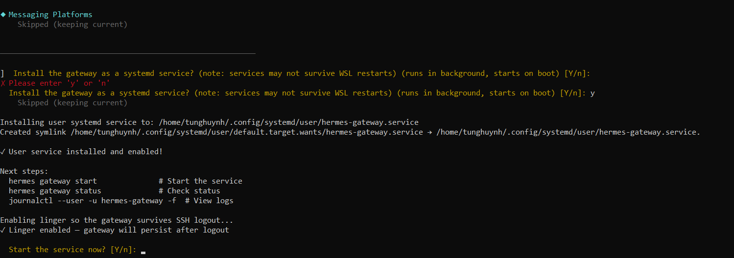 Bước 5 — Kết nối nền tảng tin nhắn (Messaging Platforms)