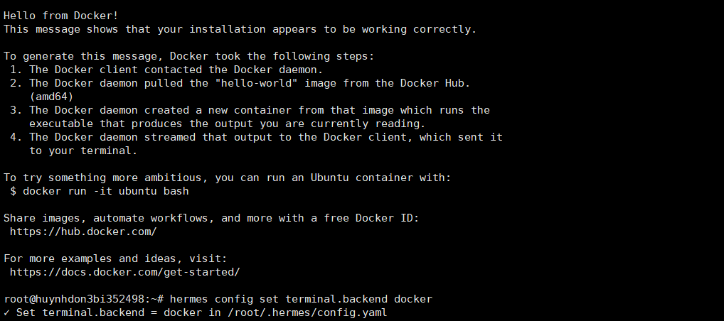 Bước 3 — Cấu hình Docker làm terminal backend cho Hermes
